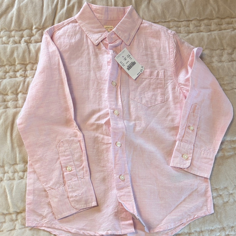 Crewcuts Light Pink Kids Button-Down Shirt